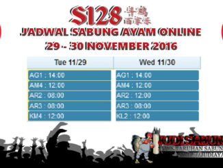 Jadwal Terbaru Adu Ayam Online Tanggal 29-30 November 2016